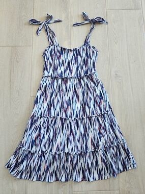 Sleeveless Tie-Shoulder Tiered Sundress